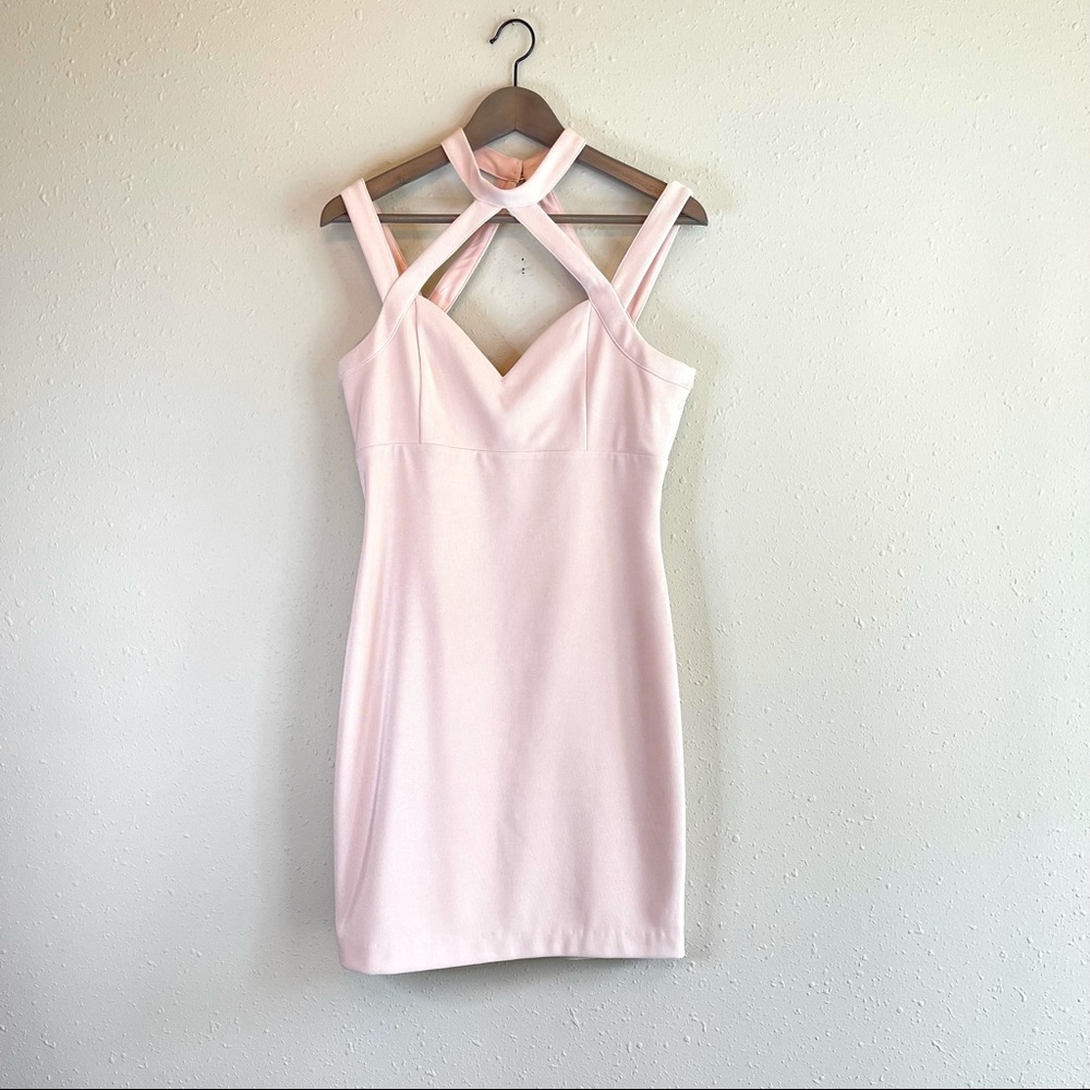 GUESS Cutout Neckline Mini Bodycon Light Punk Mini Dress Size 10
